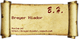 Breyer Hiador névjegykártya